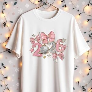 New Year’s 2026 T-shirt Sparkle into the future! Class  2026 New White